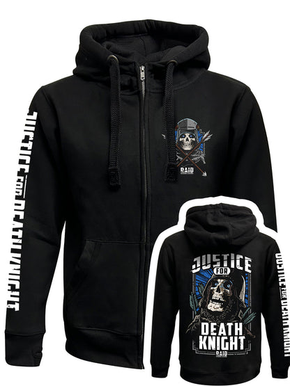 Justice For Deathknight Black Zipped Premium Hoodie